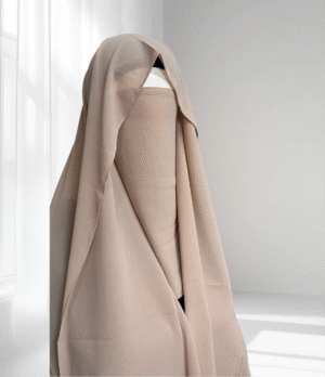 2 2 Mtr Hijab Niqab Set- Taupe