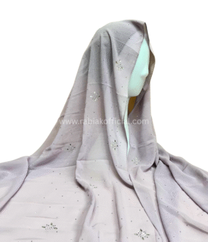Crystal Stone Hijab- Lavender grey