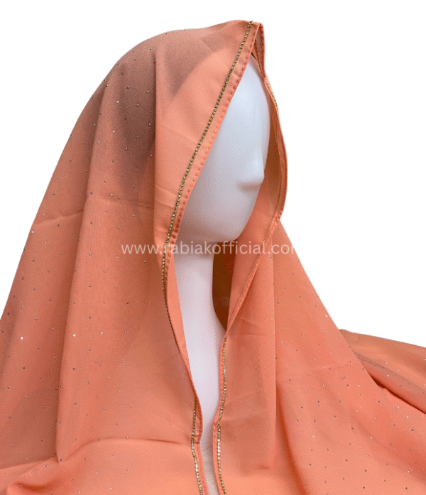 Rhinestone Hijab-Peach