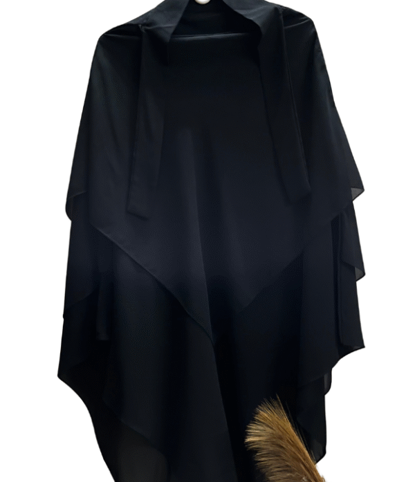 Triple layered Malaysian Khimar- Black