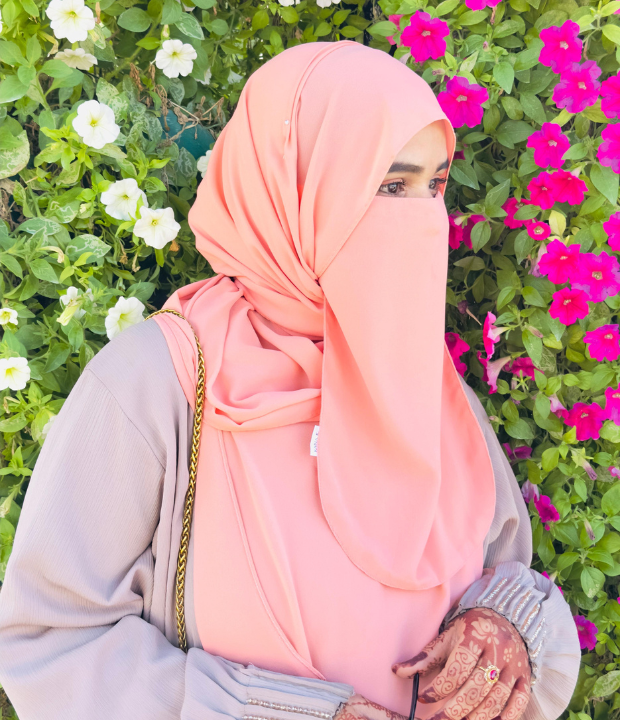 7 2 Mtr Hijab Niqab Set- Gingerbread