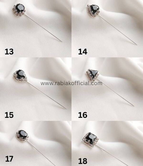 3 Black Jewel Pins