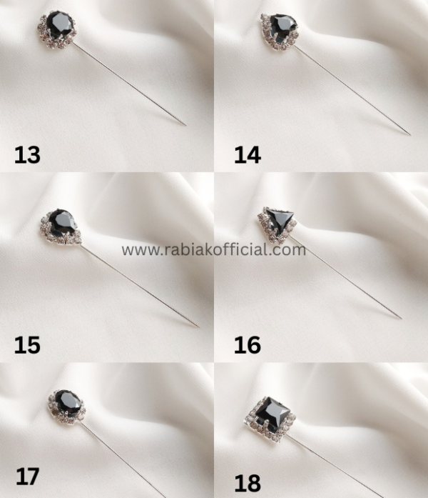 Black Jewel Pins