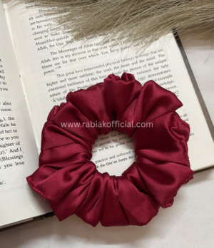 Satin Hair Scrunchies- Ruby