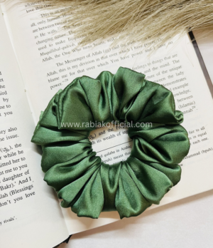 Satin Hair Scrunchies- Olive